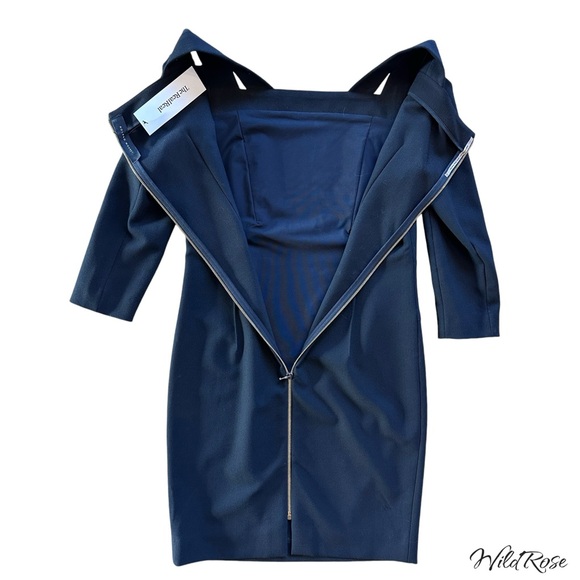 ROLAND MOURET BLACK CUT OUT LONG SLEEVE MINI DRESS SZ 10 - Picture 8 of 11